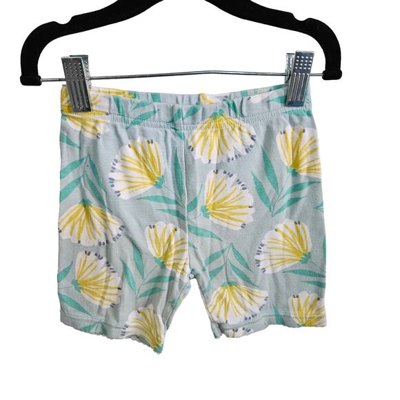 Carters Girls 5 Pull On Floral Biker Shorts Pastel Blue Yellow Flower Summer - Picture 1 of 4